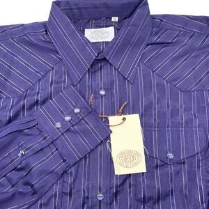 Gibson Men's Purple Stripe Casual Button-Down Shirt